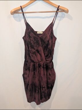 Ginger G Wine Tie-Dye  Romper  soft casual boho summer vacation flowy